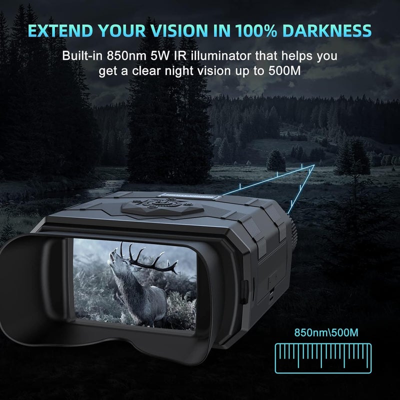 Anyork Night Vision Binoculars for Adults, 3.5'' HD Night Vision Goggles with 3000mAh Rechargeable Battery, 32GB TF Card for Photos and Videos, 8X Digital Zoom for Outdoor, Camping and Travel - Image 3